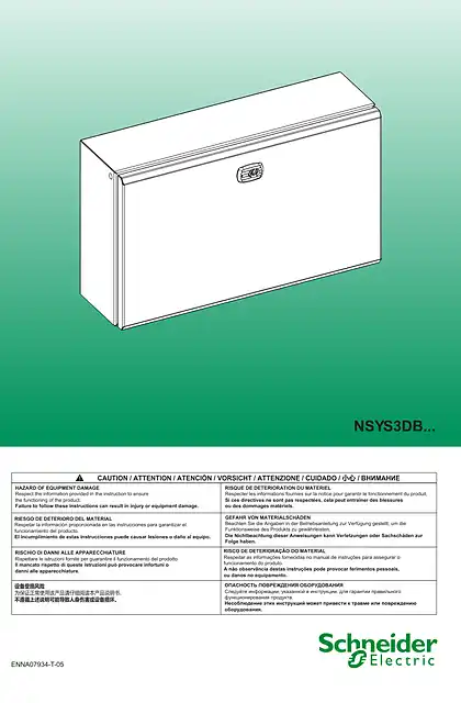 schneider施耐德PanelSeT S3D - boxes NSYS3DB - Instruction sheet